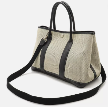 Hermes Garden Party Tpm 托特包 手提包 Mini Toile Ash 皮革 米色黑色
