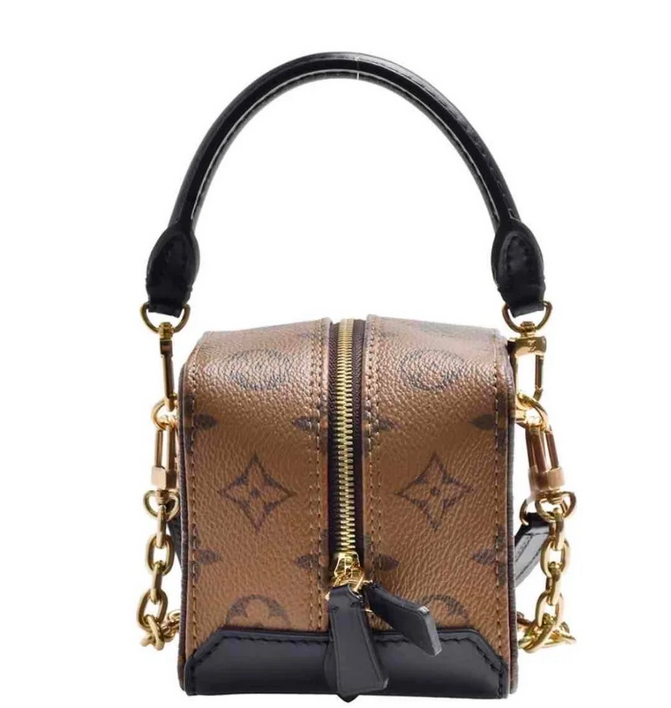 LOUIS VUITTON 皮革手提包 女款 棕色