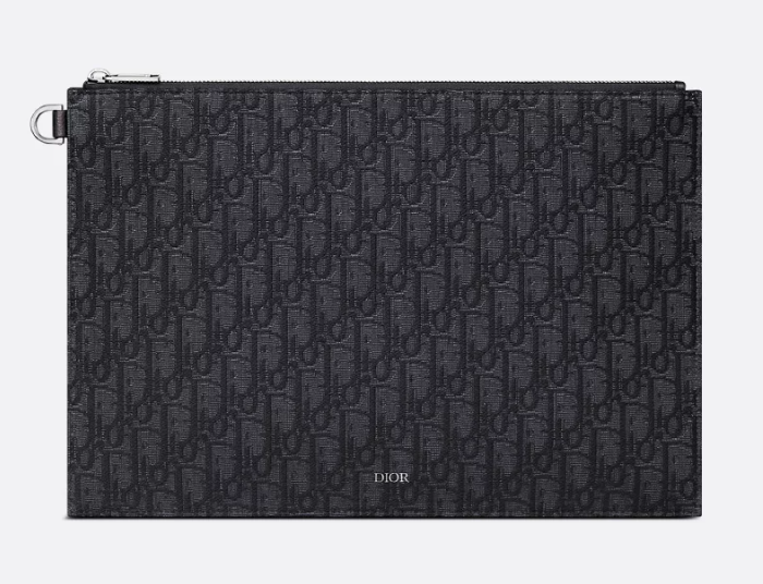 A4袋 黑色 Dior Oblique 提花图案