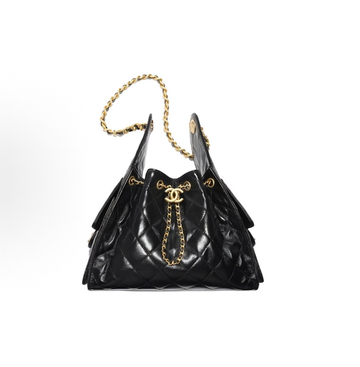 CHANEL香奈兒 25Bag 25C 經典徽標Logo 皮革 腋下包單肩包 女款 黑色